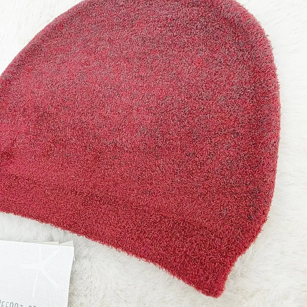 Barefoot Dreams CozyChic Lite Confetti Beanie Crimson Red Rosewood NWT OS